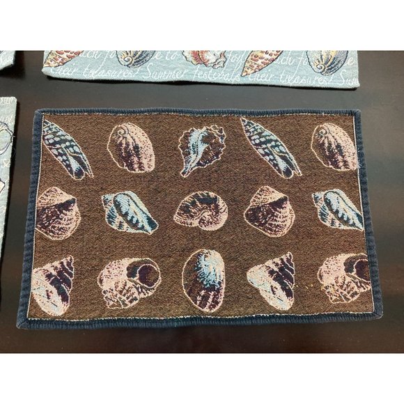 Park B. Smith Seashell Tapestry Fabric Placemats - Lot of 4 - Picture 3 of 4